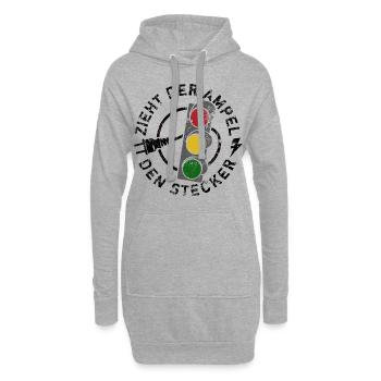 Zieht der Ampel den Stecker - Spruch - Hoodie-Kleid - Grau meliert - Vorne