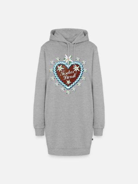 Lebkuchenherz Fesches Dirndl - Hoodie-Kleid - Grau meliert