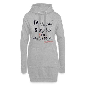 Je n Ai Pas 50 Ans Cadeau d anniversaire - Sweat-shirt à capuche long Femme - gris chiné - Devant