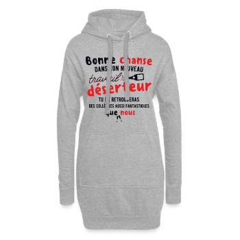 Départ collègue Déserteur humour apéro bière - Sweat-shirt à capuche long Femme - gris chiné - Devant