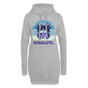 Boba Bubble Tea Axolotl Bobalotl - Sweat-shirt à capuche long Femme - gris chiné - Devant
