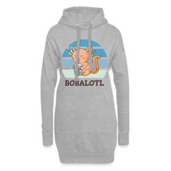 Boba Bubble Tea Axolotl Bobalotl - Sweat-shirt à capuche long Femme - gris chiné - Devant