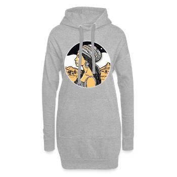 Femme dans le désert - Sweat-shirt à capuche long Femme - gris chiné - Devant