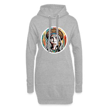 Artiste hippie - Sweat-shirt à capuche long Femme - gris chiné - Devant