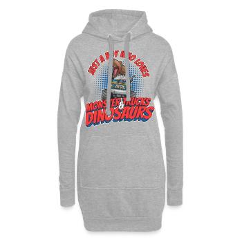 Monster Truck Dinosaur Boy Love I Cadeau - Sweat-shirt à capuche long Femme - gris chiné - Devant