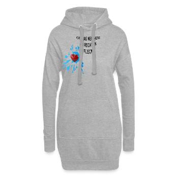 Herz am rechten Fleck - Hoodie-Kleid - Grau meliert - Vorne