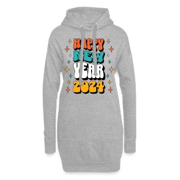 Bonne Année 2024 Réveillon du Nouvel An Célébration de la fête du Nouvel An - Sweat-shirt à capuche long Femme - gris chiné - Devant