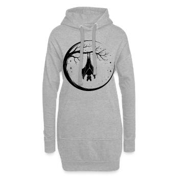 Fledermaus - Hoodie-Kleid - Grau meliert - Vorne