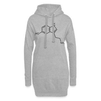 Serotonin Strukturformel Chemie Glück - Hoodie-Kleid - Grau meliert - Vorne
