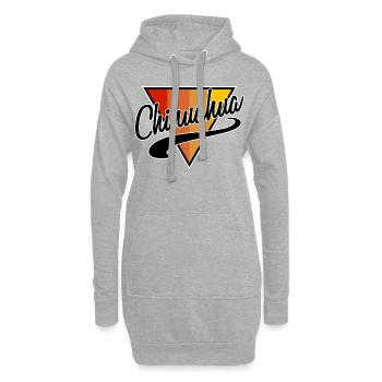 Chihuahua Schriftzug - Hoodie-Kleid - Grau meliert - Vorne