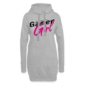 Gamer Girl pink - Hoodie-Kleid - Grau meliert - Vorne
