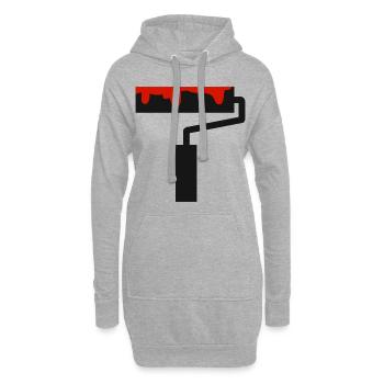 Pinsel Malen Streichen Maler und Lackierer - Hoodie-Kleid - Grau meliert - Vorne