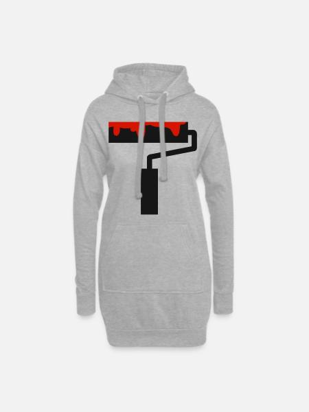Pinsel Malen Streichen Maler und Lackierer - Hoodie-Kleid - Grau meliert