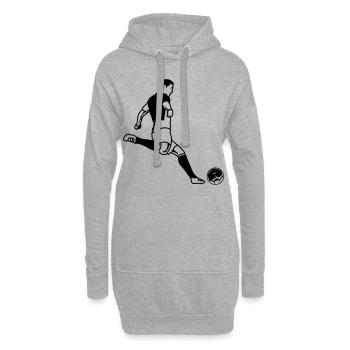 Fussball spieler Silhouette Fussballer - Hoodie-Kleid - Grau meliert - Vorne