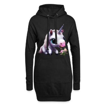 Joli bouquet d’odeurs de licorne - Sweat-shirt à capuche long Femme - noir - Devant
