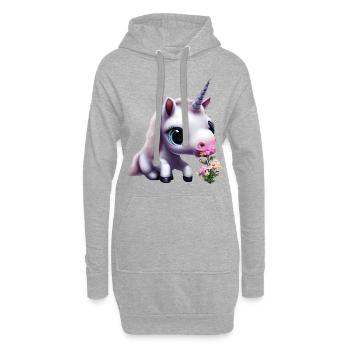 Joli bouquet d’odeurs de licorne - Sweat-shirt à capuche long Femme - gris chiné - Devant
