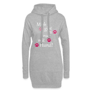 Mich gibt es nur mit Hund! Rosa/Pink - Hoodie-Kleid - Grau meliert - Vorne