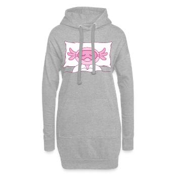 Axolotl Masque de sommeil Personnalisation Chemise de sommeil - Sweat-shirt à capuche long Femme - gris chiné - Devant