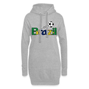 Brésil - football - Sweat-shirt à capuche long Femme - gris chiné - Devant