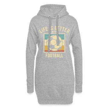 Fußball Sprüche - Lustige Fußball-Liebhaber-Geschenk - Hoodie-Kleid - Grau meliert - Vorne