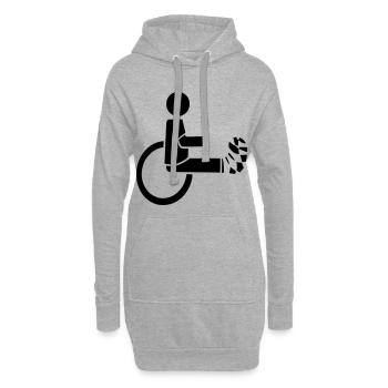 Rollstuhlfahrer mit Bein in Gips # - Hoodie-Kleid - Grau meliert - Vorne