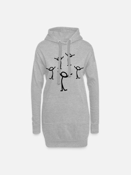 Comic - Hoodie-Kleid - Grau meliert