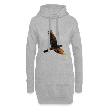Faucon vole. Oiseau de proie - Sweat-shirt à capuche long Femme - gris chiné - Devant