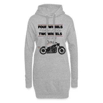 Bikers - Sweat-shirt à capuche long Femme - gris chiné - Devant
