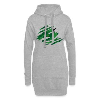Computer Platine hinter einem Kratzer mit CPU - Hoodie-Kleid - Grau meliert - Vorne