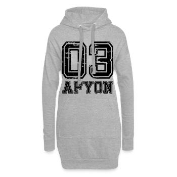 Afyon 03 used look - Hoodie-Kleid - Grau meliert - Vorne