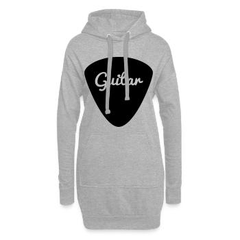 Médiator de guitare, guitariste, musicien, instrument * - Sweat-shirt à capuche long Femme - gris chiné - Devant