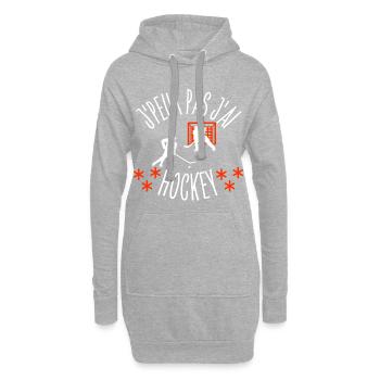 J'peux pas j'Ai Hockey - Sweat-shirt à capuche long Femme - gris chiné - Devant