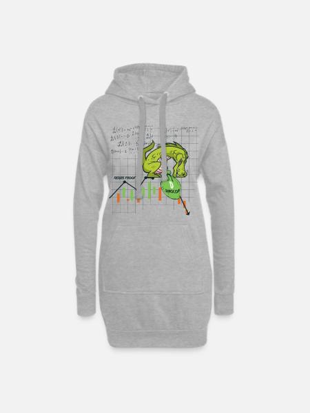 Dinocoin Zukunftssicher ? - Hoodie-Kleid - Grau meliert