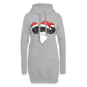 Boule Santa Tenue de pétanque pour Bouler pour boules - Sweat-shirt à capuche long Femme - gris chiné - Devant