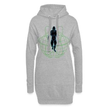 Erde Maschine Mensch Atom Roboter Maschinenmensch - Hoodie-Kleid - Grau meliert - Vorne