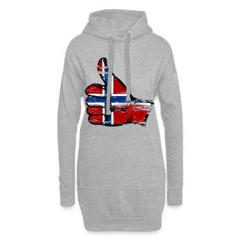 Norwegen Flagge alles klar Symbol used - Hoodie-Kleid - Grau meliert - Vorne