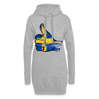 Schweden Flagge OK Symbol used - Hoodie-Kleid - Grau meliert - Vorne