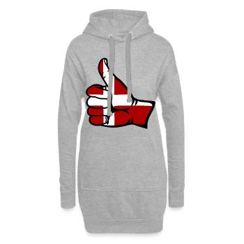 Drapeau du Danemark Symbole de droite - Sweat-shirt à capuche long Femme - gris chiné - Devant