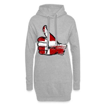 Dänemark Flagge Alles klar Symbol - Hoodie-Kleid - Grau meliert - Vorne