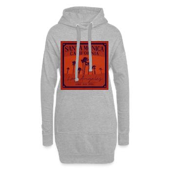 Santa Monica Vintage Design – LA Vibes - Hoodie-Kleid - Grau meliert - Vorne
