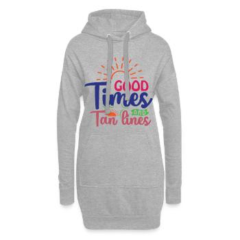 Bons moments et lignes de bronzage - Sweat-shirt à capuche long Femme - gris chiné - Devant
