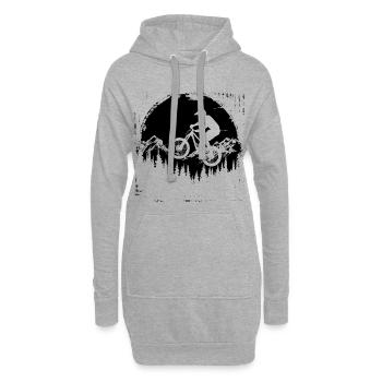 Mountainbiking Skizze - Hoodie-Kleid - Grau meliert - Vorne