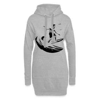 Surfer - Hoodie-Kleid - Grau meliert - Vorne