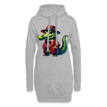 Crocodile Russe en Russe Crocodiles Russes - Sweat-shirt à capuche long Femme - gris chiné - Devant
