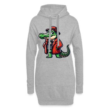 Crocodile Russe en Russe Crocodiles Russes - Sweat-shirt à capuche long Femme - gris chiné - Devant