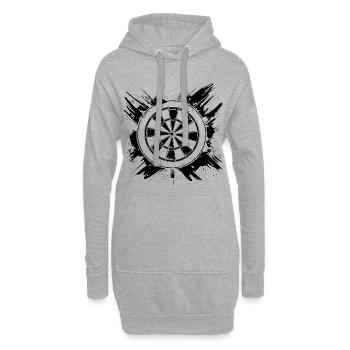 Dartscheibe - Hoodie-Kleid - Grau meliert - Vorne