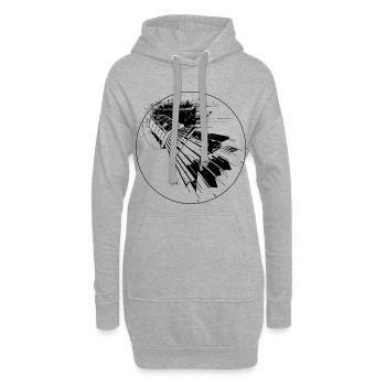 Volant - Sweat-shirt à capuche long Femme - gris chiné - Devant