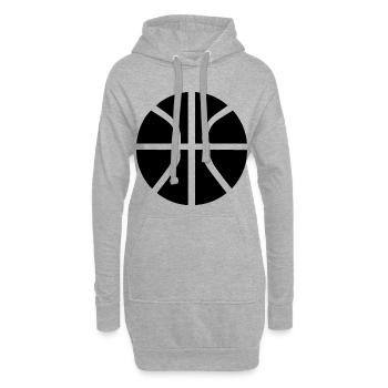 Ballon de basket-ball - Sweat-shirt à capuche long Femme - gris chiné - Devant