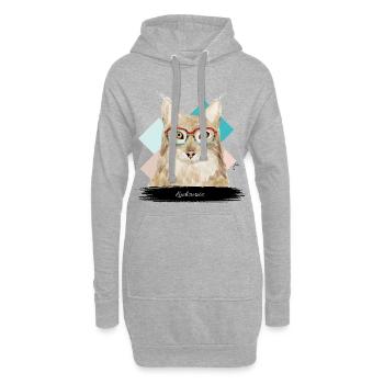 JvG Luchs « Luchsurious ! » - Sweat-shirt à capuche long Femme - gris chiné - Devant