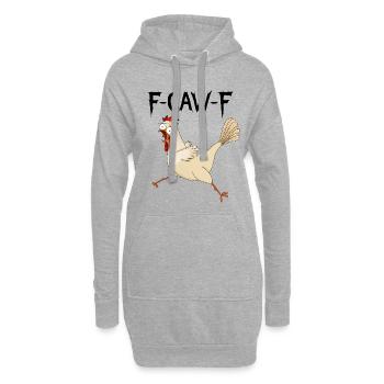F caw F Huhn - Hoodie-Kleid - Grau meliert - Vorne